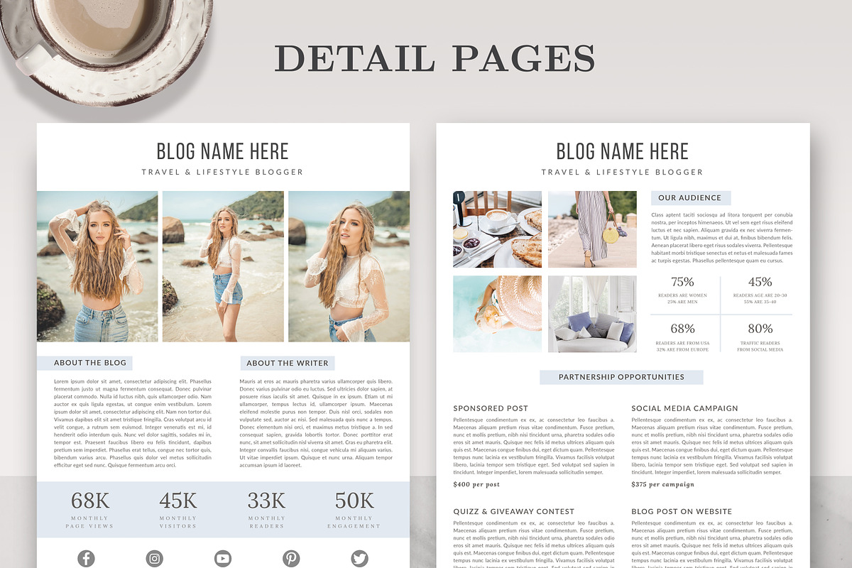 Media Kit for Blogger Template BM008, a Flyer Template by Draca Design Co (Photo 2 of 4)