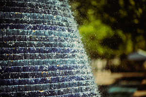 Water Cascading Down Tiled Fountain, an Architecture Photo by SkyNext