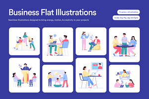 Business Flat Illustrations Bundle, a Finance Illustration by Brickclay