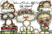 Whimsical Christmas Fluffy Cats PNG, an Illustration by Creative Art (Thumbnail 1 of 12)