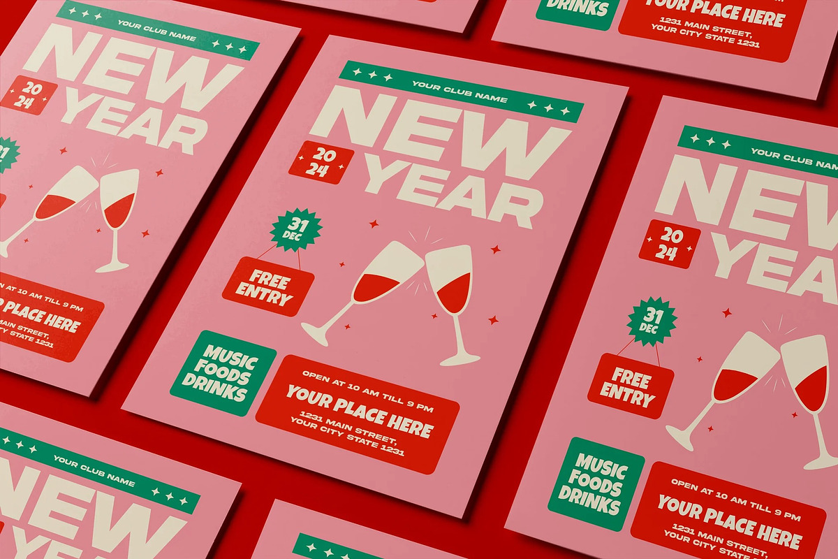 New Year Flyer Template, a Flyer Template by UInstrument
