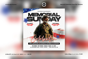 Memorial Celebration Event Flyer, a Flyer Template by iDoodle Studio
