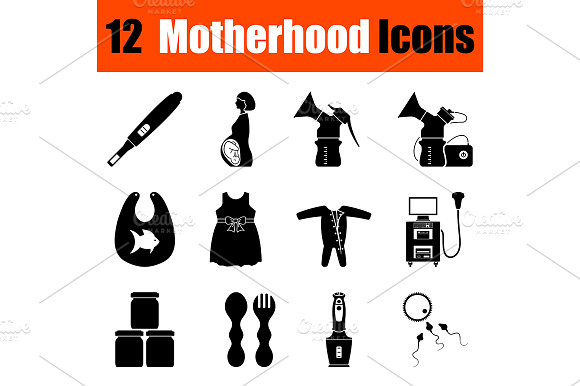 Set Of Motherhood Icons