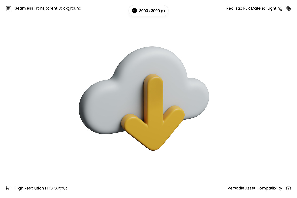 Cloud Download Arrow 3D, an Object 3D Model by Wencory (Photo 3 of 3)