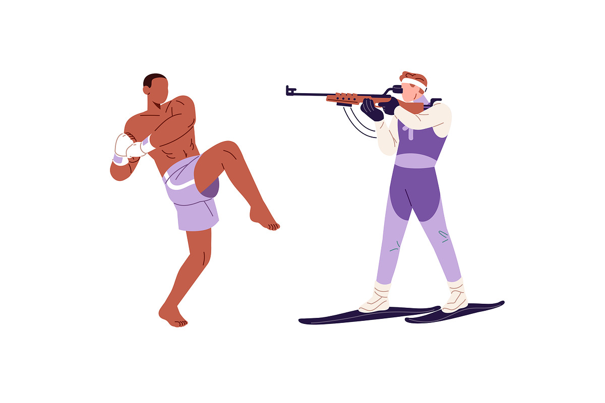 Sport athletes set, seamless pattern, a Sport Illustration by PaperTrident (Photo 4 of 12)