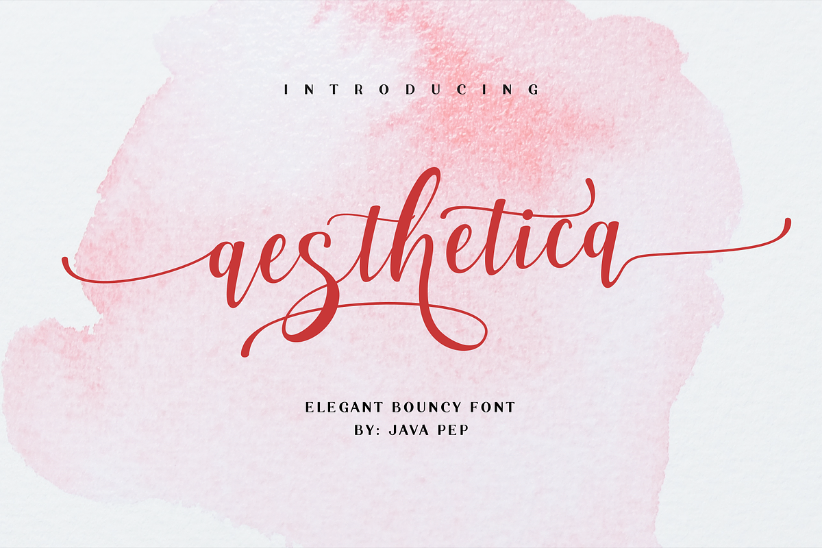 aesthetica - elegant bouncy font, a Script Font by Java pep (Photo 1 of 11)