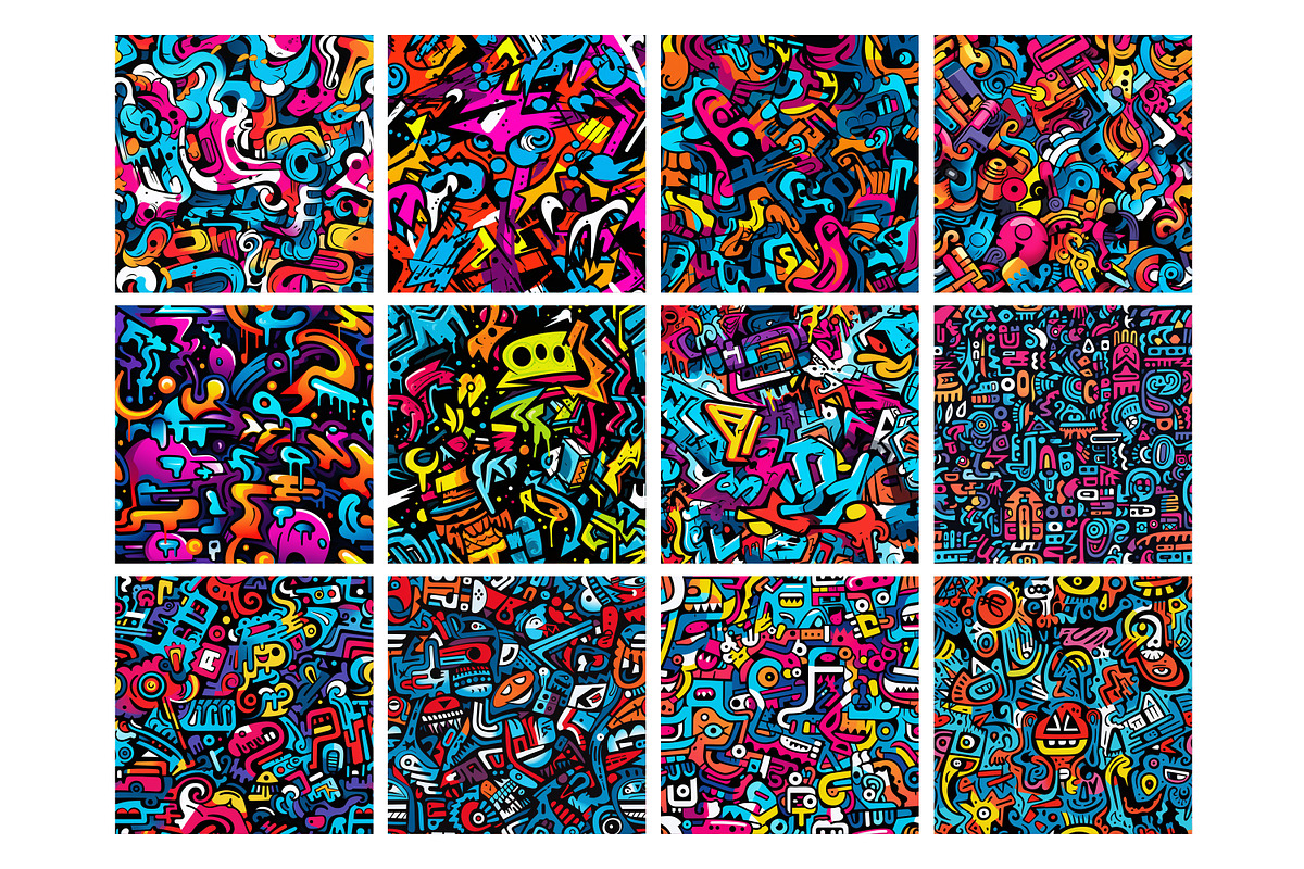 Graffiti Pattern, a Pattern Graphic by Forhadx5 (Photo 6 of 11)
