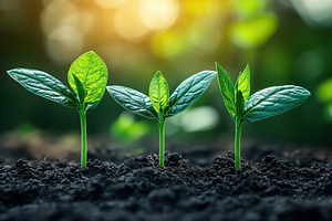 Green sprout growing in soil, a Photo by AlyaAnd