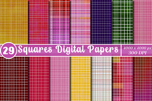 Squares Digital Papers, a Pattern Graphic by SinaCreation