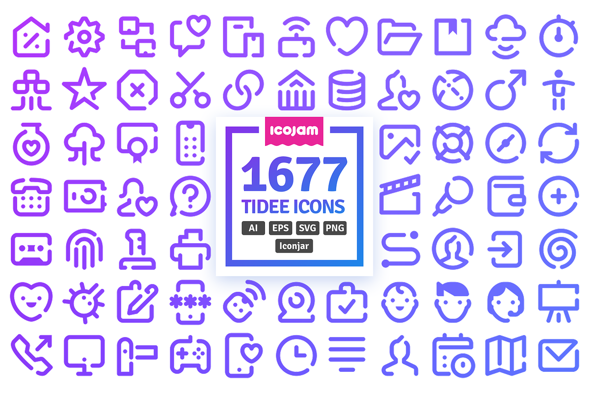 1677 Tidee icons, an Outline Icon by Icojam store (Photo 1 of 6)