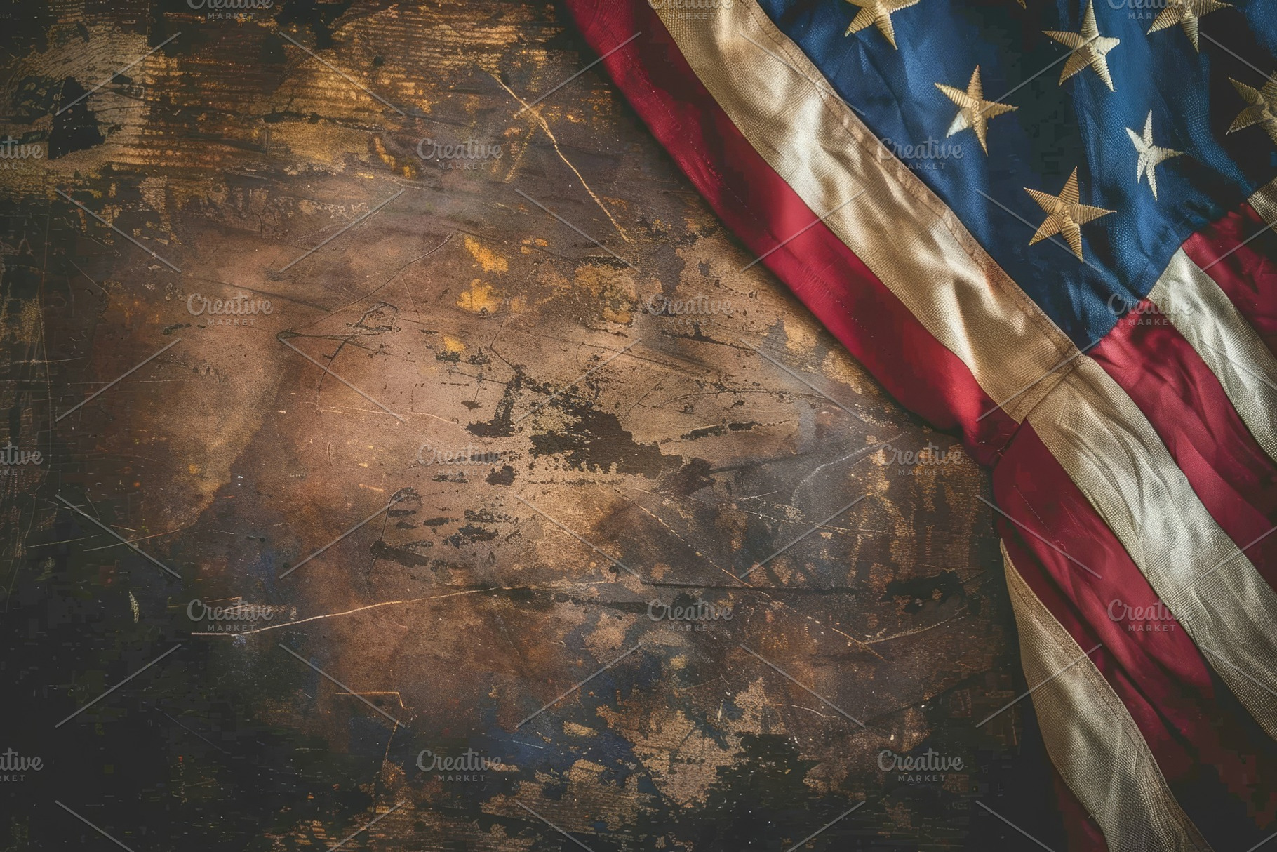 The American flag is displayed grace, a Photo by Tanuart