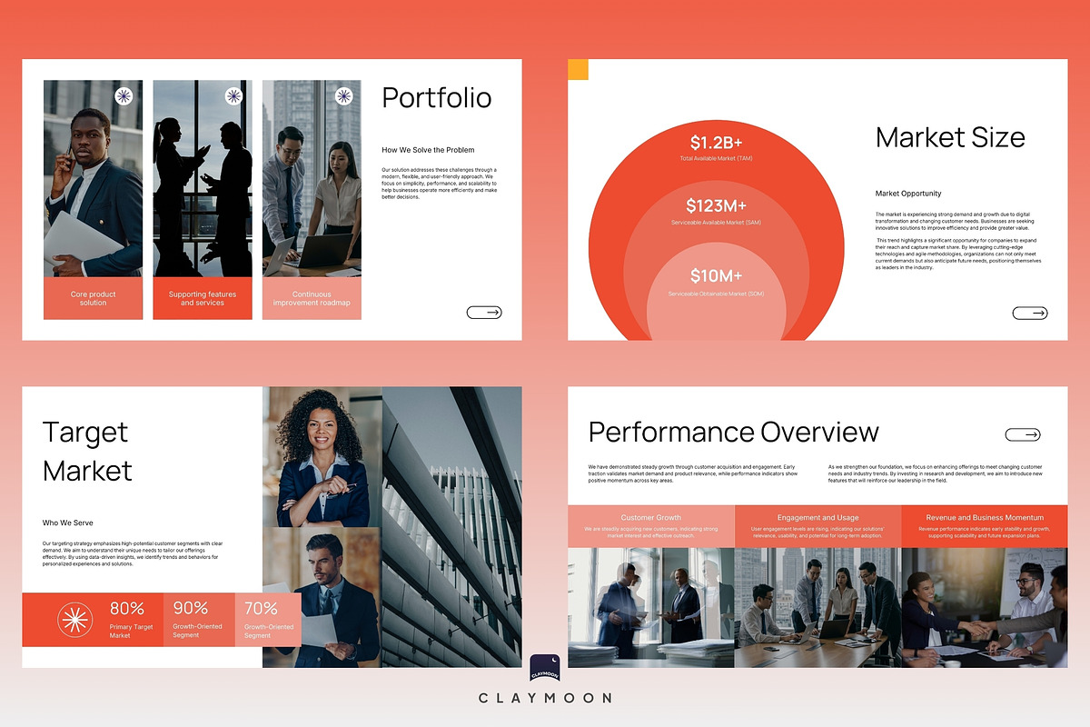 White Orange Modern Pitch Deck, a Presentation Template by Claymoon Lab (Photo 6 of 6)