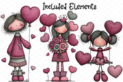 Quirky Valentine Fairy Girl Clipart, an Illustration by cherrydesign (Thumbnail 2 of 4)