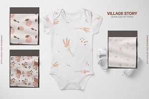 Village Story Baby Vector Set