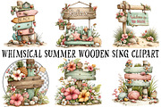 Whimsical Summer Wooden Sing Clipart, an Illustration by OK Design (Thumbnail 2 of 6)