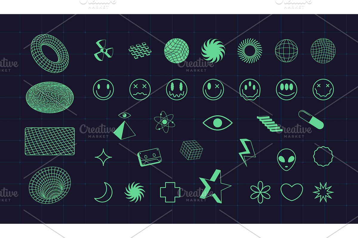 Hud ui icons. Cyberpunk sci fi game, an Illustration by Stock-Smart-Start