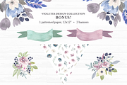 Violetta Flower Clipart and Frames, an Illustration by Emerald & Ivy Studios (Thumbnail 8 of 10)