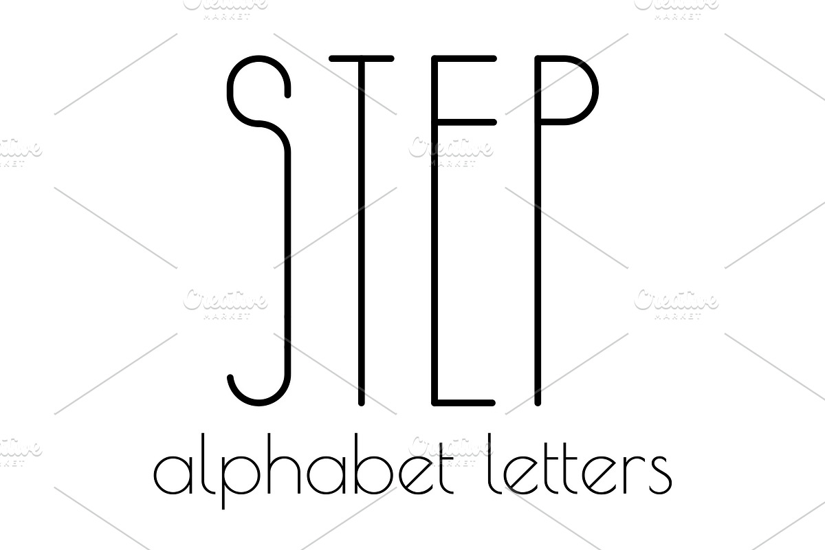 Alphabet letters Step font, a Symbol Font by Iryna Danyliuk (Photo 1 of 6)
