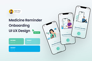 Medicine Reminder App Onboarding, an App Template by DesignBox