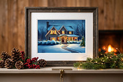 Winter Christmas House Illustration, a Seasonal Illustration by Aura Canyon HQ (Thumbnail 3 of 7)
