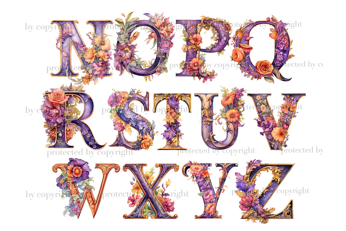 Autumn Alphabet Bundle | Halloween, a Decorative Illustration by GlamArtZhanna (Photo 3 of 5)