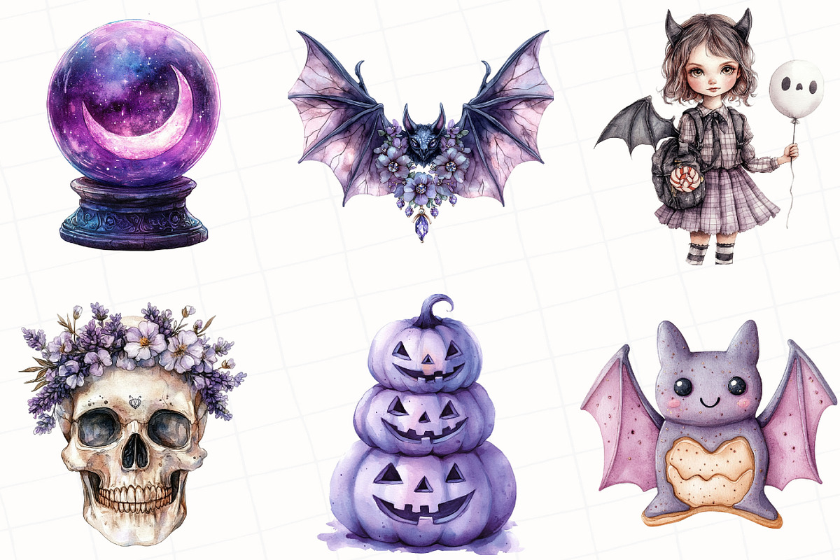 Lavender Halloween Clipart, an Illustration by OK Design (Photo 4 of 5)