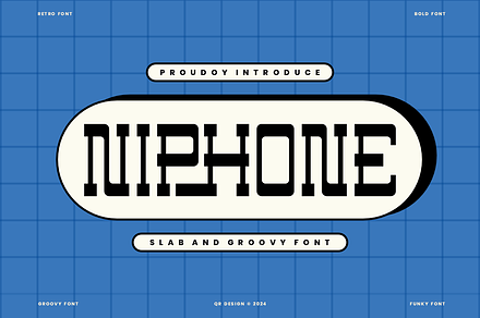 Niphone - Retro Font, a Slab Serif Font by QR Design Studio