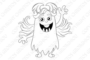 Monster Alien Cute Cartoon Funny, an Illustration by Christos Georghiou