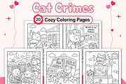 Cozy Cat Crimes Cute Coloring Pages, a Decorative Illustration by Ink Gallery (Thumbnail 1 of 4)