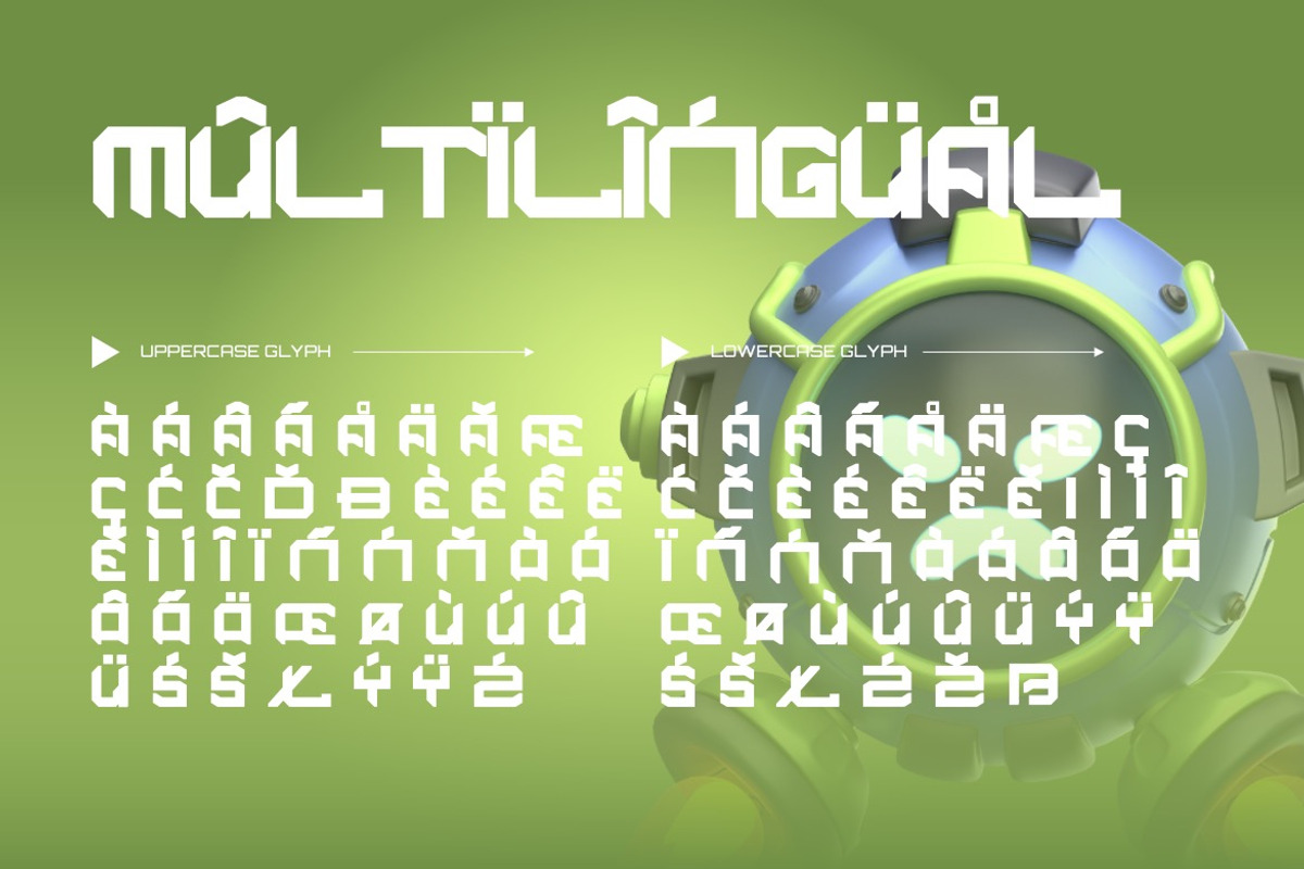 Vandroit - Techno Display Font, a Sans Serif Font by Dhabee (Photo 5 of 5)