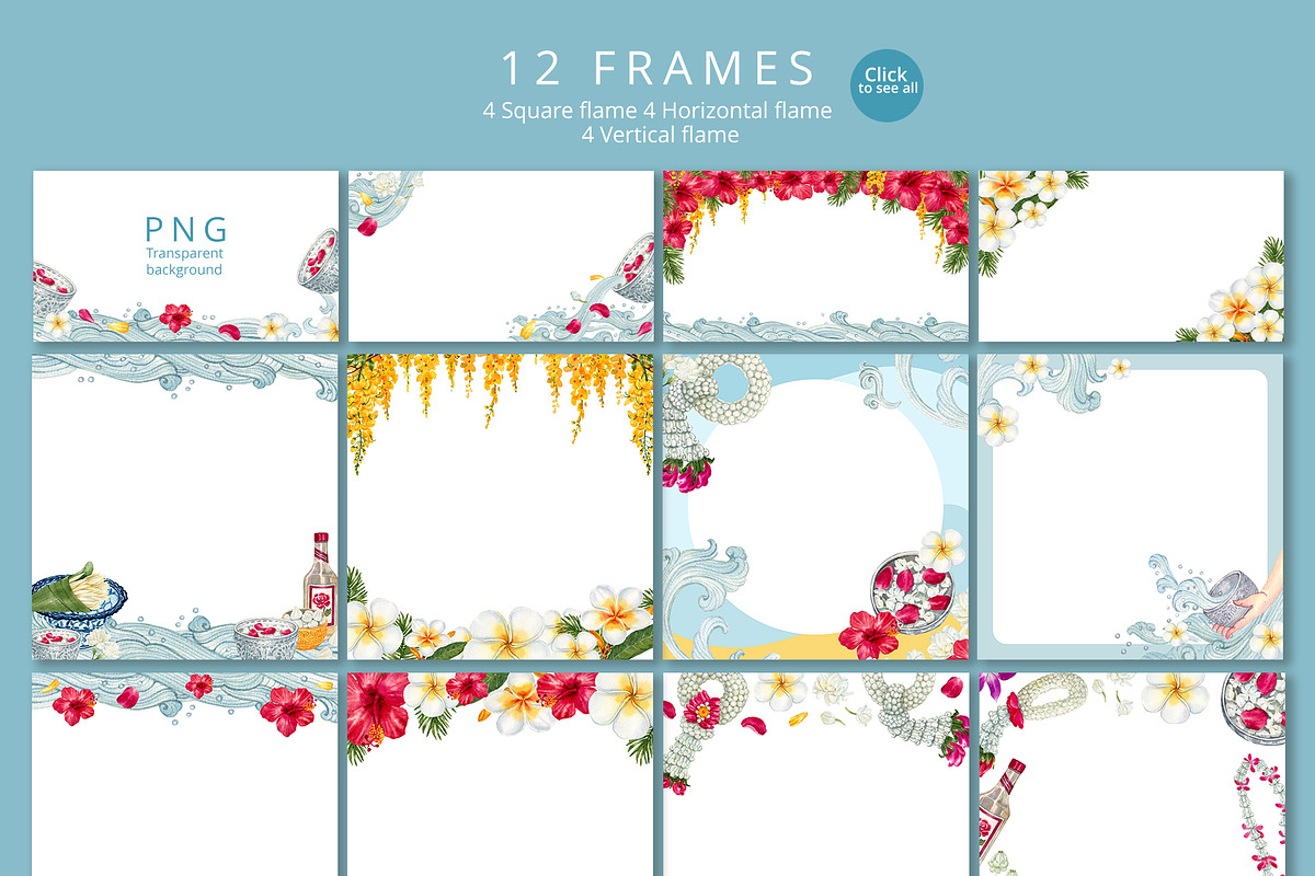 Floral Water Festival – Hand-Drawn, a Seasonal Illustration by CreativeValuation (Photo 4 of 10)