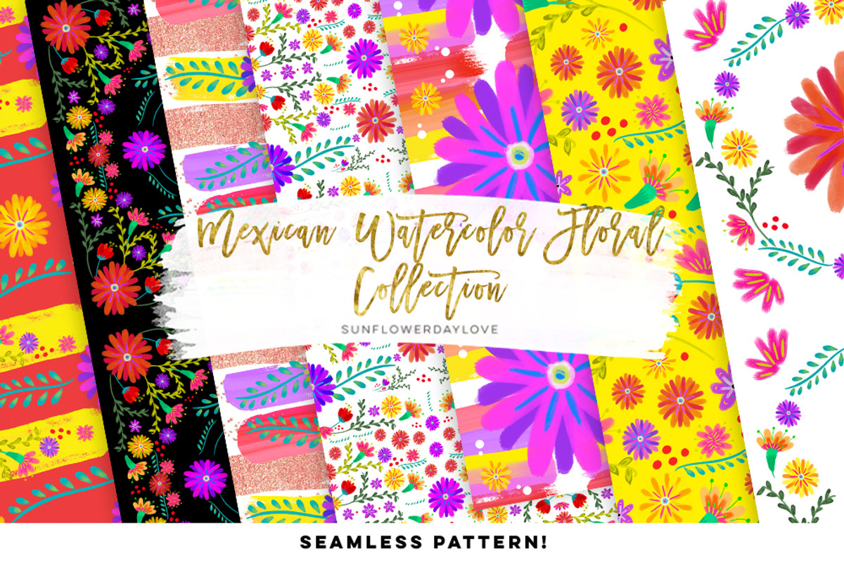 Mexican Fiesta Digital Paper, an Illustration by Sunflower Day Love (Photo 1 of 2)