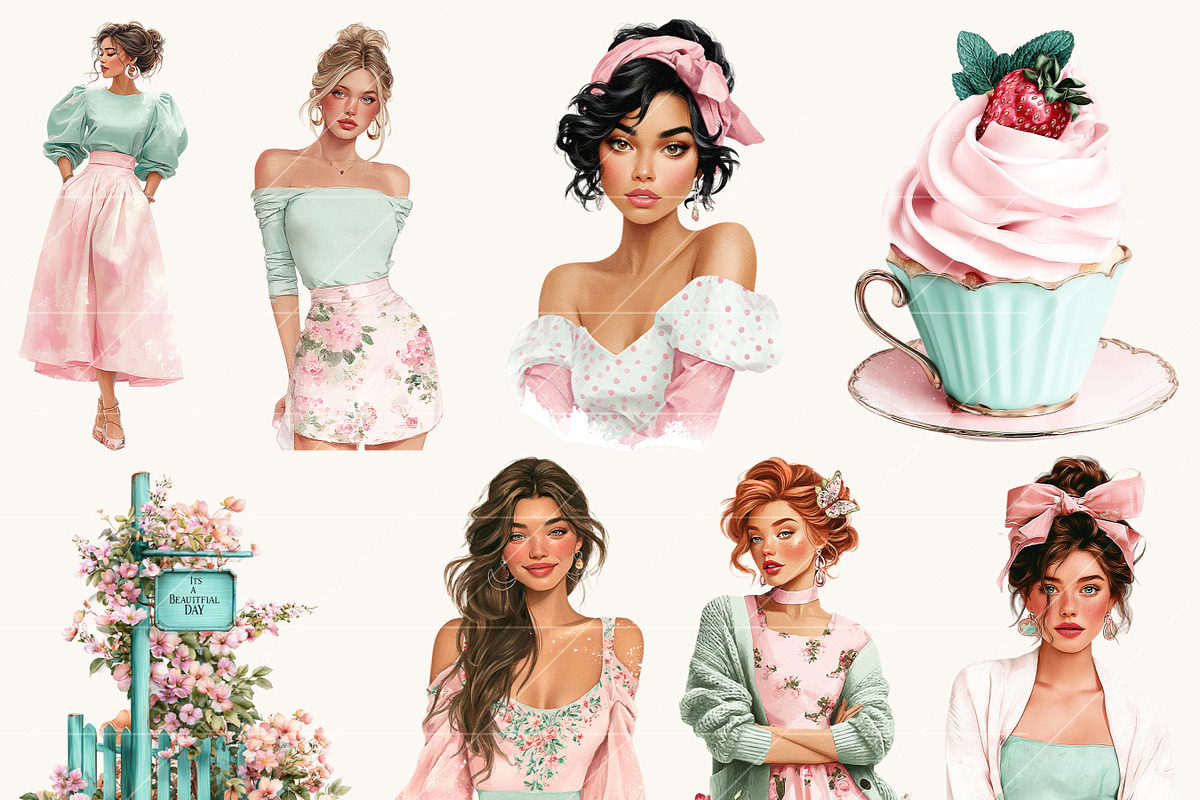 Pastel Summer Clipart Bundle, an Object Illustration by Design Scotch (Photo 4 of 9)