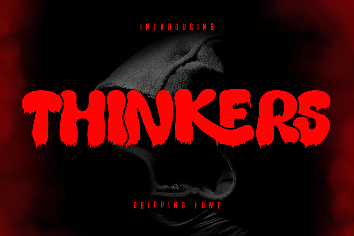 Thinkers Dripping Font, a Script Font by 177Studio (Photo 1 of 8)