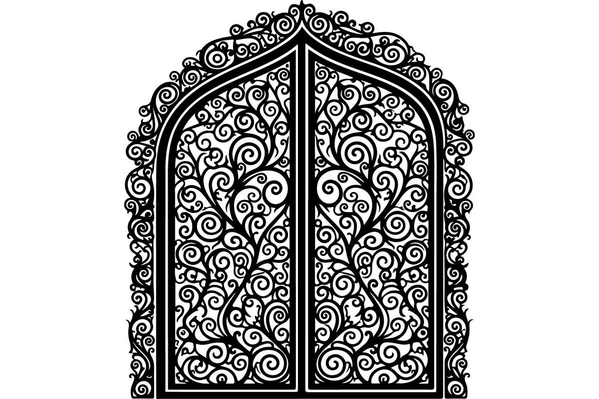 Luxury Vintage Iron Arch Double Gate, an Object Graphic by Creativeshirt (Photo 4 of 12)