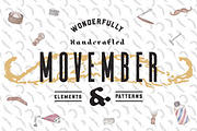 Movember Elements & Patterns, an Illustration by Rawberry Strubarb Ink. (Thumbnail 1 of 4)