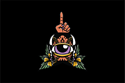 Eye and Finger with Floral Elements, an Object Illustration by nomlimo.com (Thumbnail 1 of 3)