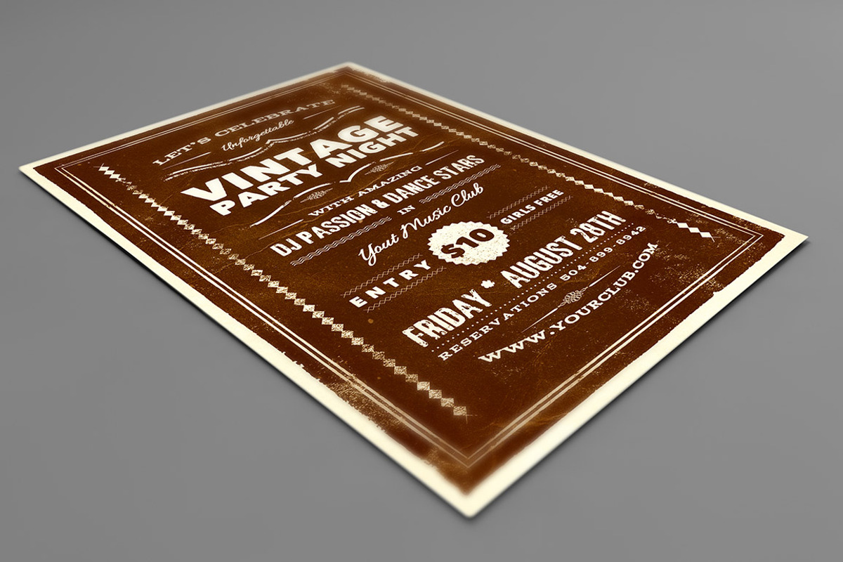 Vintage Typography Flyer, a Flyer Template by JumboDesign