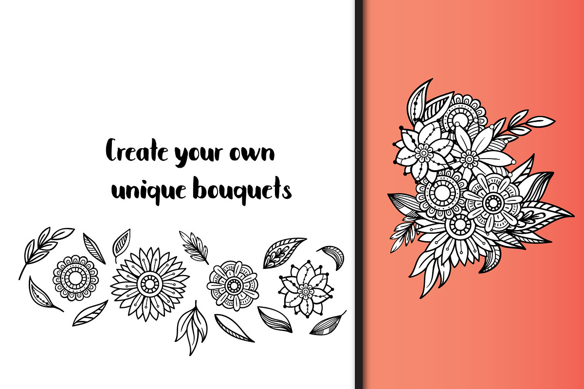 Floral Doodles Collection, a Decorative Illustration by Elinorka (Photo 7 of 14)