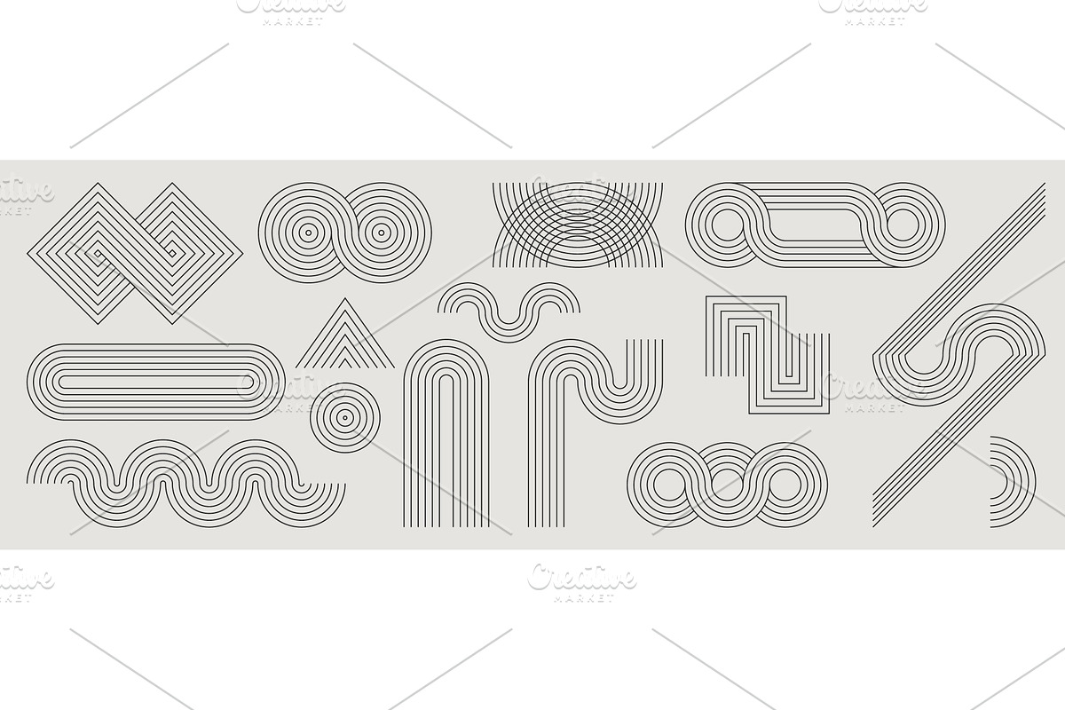 Architectural geometric shapes set, an Object Illustration by art PVP - market