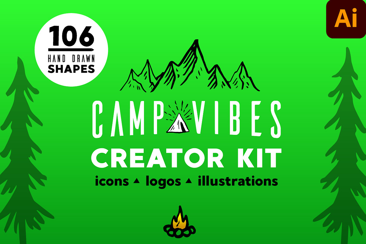 CAMP VIBES - Creator Kit, an Icon by Walking_Designs (Photo 1 of 14)