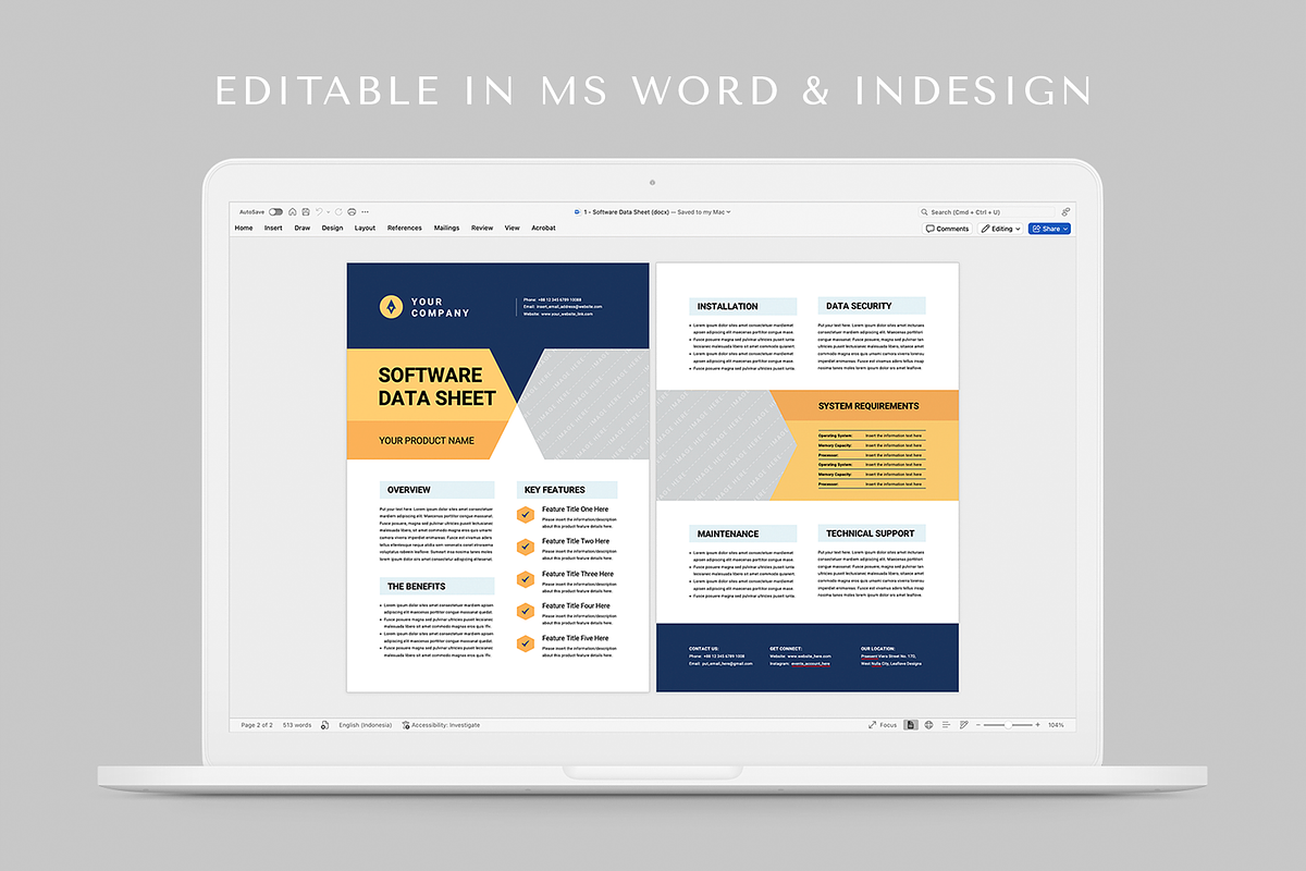 Software Company Data Sheet, a Flyer Template by Leaflove (Photo 5 of 5)