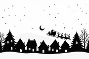 Xmas Reindeer Scene Silhouettes, an Illustration by musafir_fashion (Thumbnail 5 of 21)