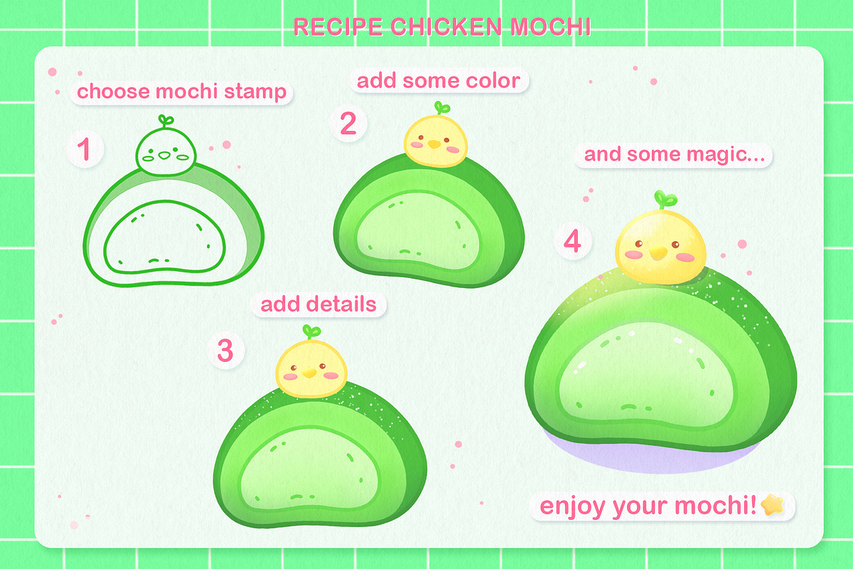 Cute Procreate Stamps, Food Brushes, a Food Illustration by InkPrintsTattoo (Photo 3 of 7)
