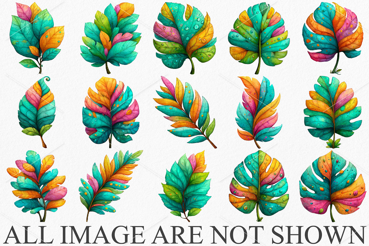 Whimsical Summer Tropical Leaf PNG, an Illustration by Canvas Craft (Photo 3 of 7)