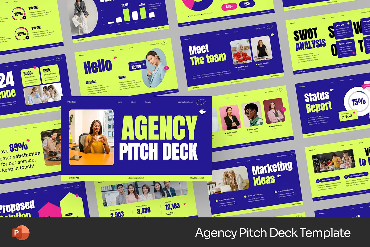 Agency Pitch Deck Powerpoint, a Presentation Template by Fit-tee (Photo 1 of 2)
