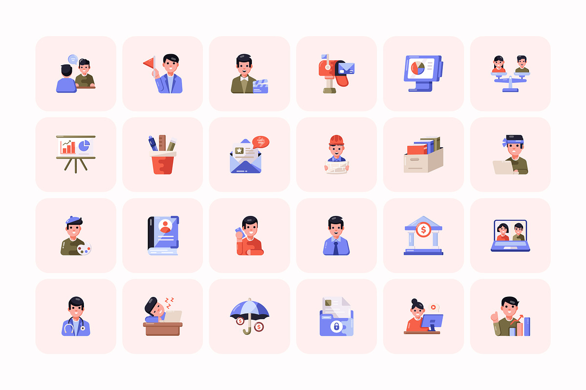 180 Animated Flat Business Icons, an Emoji Icon by Creative Stall (Photo 3 of 4)