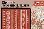 Sewing stitch brushes for Procreate, a Brush Add-On by PDknyStudio (Thumbnail 5 of 8)