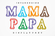 Mama Papa Outline Font, a Handwritten Font by Fourteen Letter (Thumbnail 1 of 7)