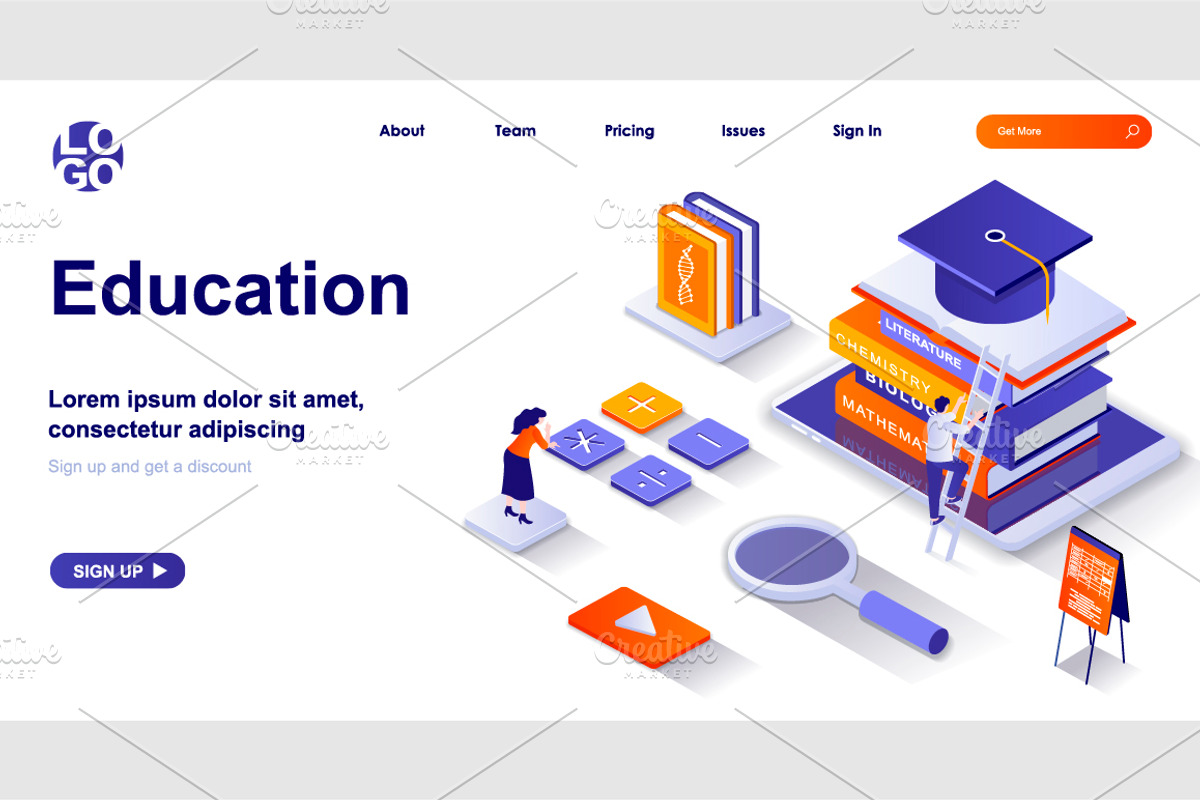 Isometric Landing Page Template, a Templates & Theme by alexdndz (Photo 15 of 31)
